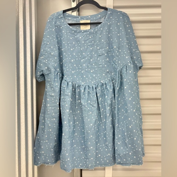 Fantastic Fawn Dresses & Skirts - Blue Denim Star Patterned Dress/Tunic